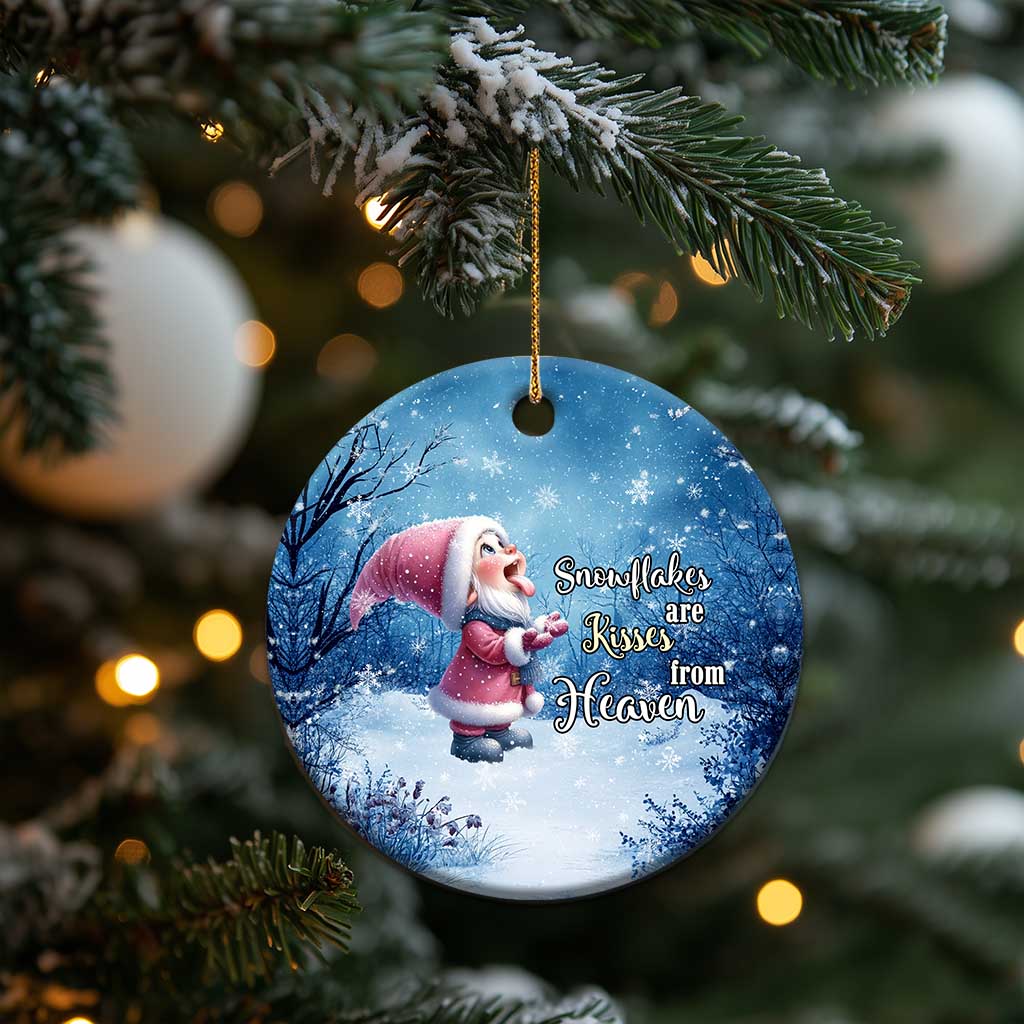 Xmas Snowflakes Are Kisses From Heaven Christmas Ornament Gnomes Winter Solstice - Wonder Print Shop