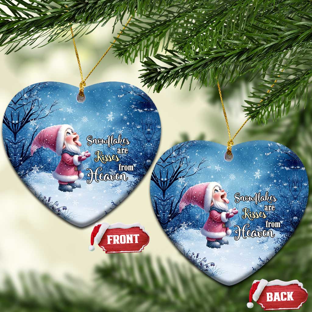 Xmas Snowflakes Are Kisses From Heaven Christmas Ornament Gnomes Winter Solstice - Wonder Print Shop