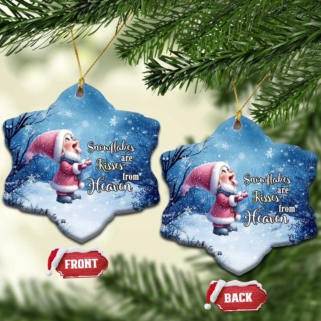 Xmas Snowflakes Are Kisses From Heaven Christmas Ornament Gnomes Winter Solstice - Wonder Print Shop