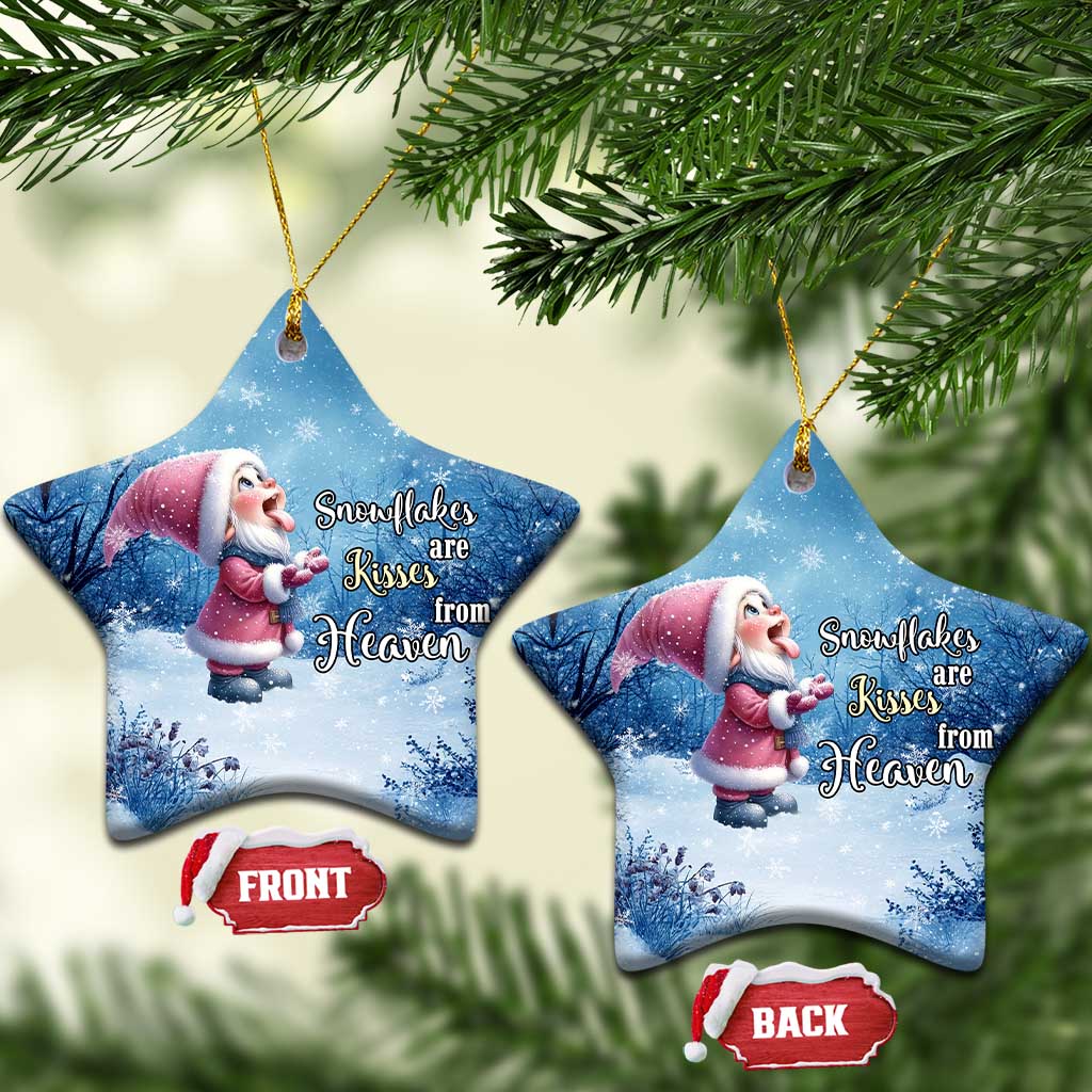 Xmas Snowflakes Are Kisses From Heaven Christmas Ornament Gnomes Winter Solstice - Wonder Print Shop