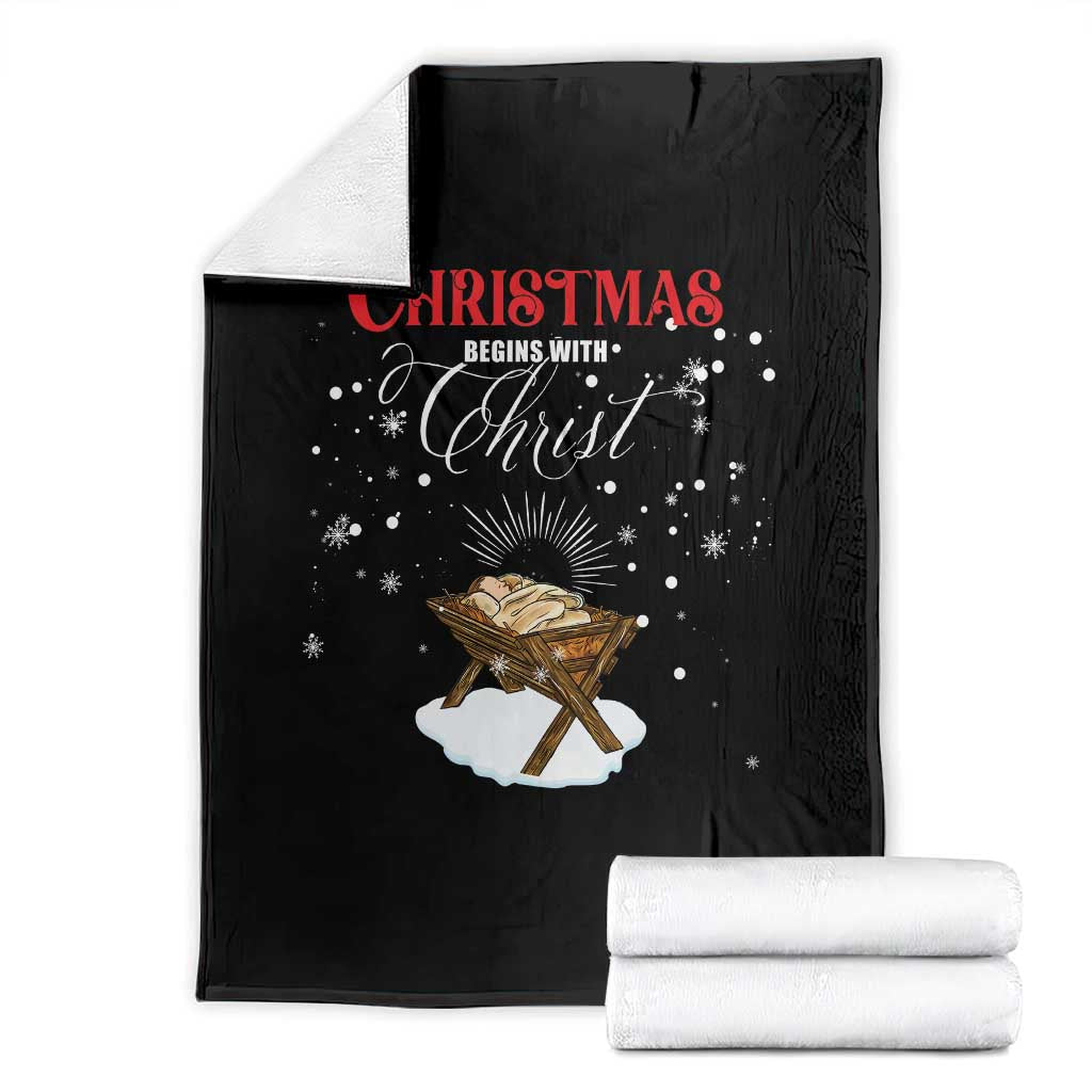 Christmas Begins With Christ Throw Blanket Christian Christmas Jesus God - Wonder Print Shop
