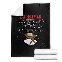Christmas Begins With Christ Throw Blanket Christian Christmas Jesus God - Wonder Print Shop