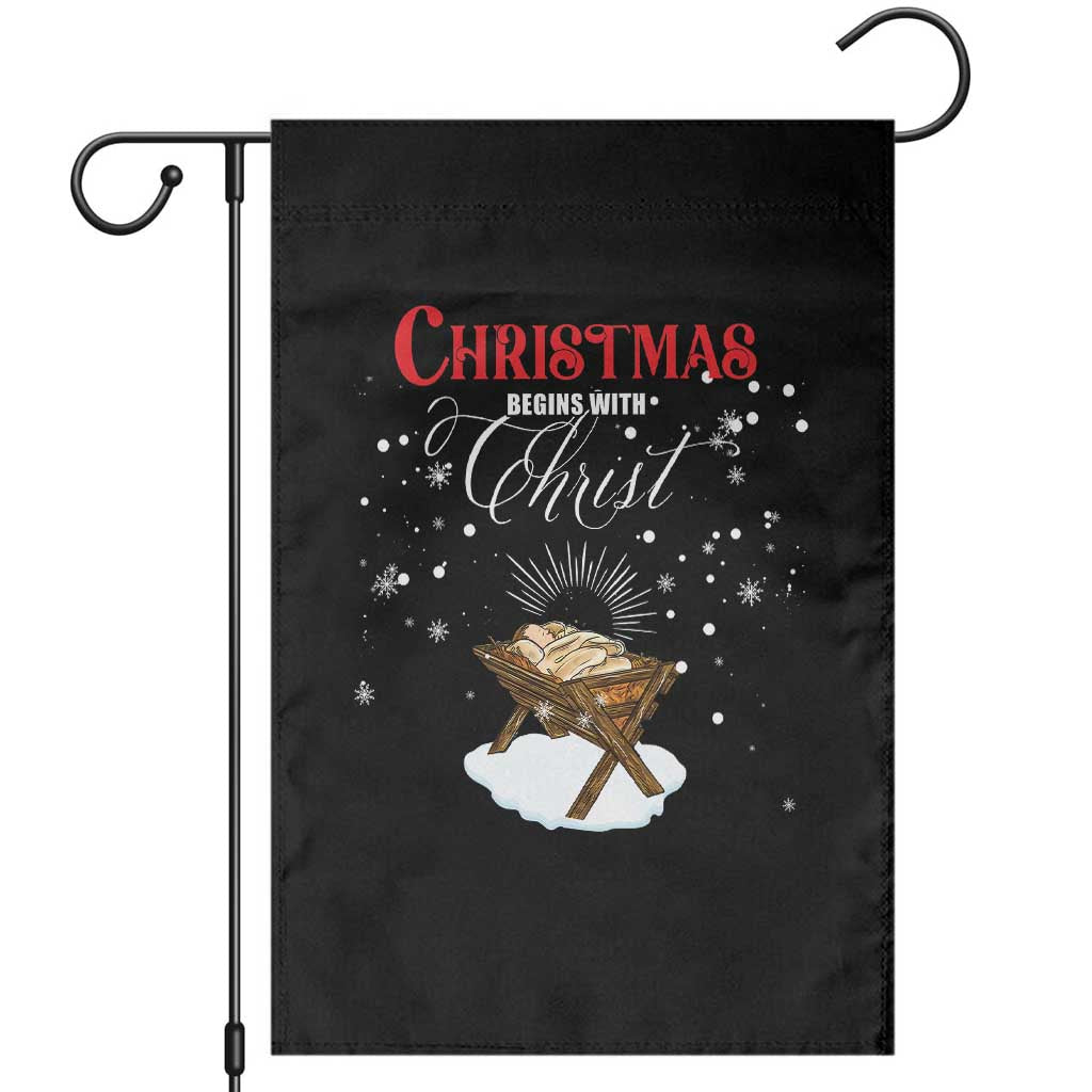 Christmas Begins With Christ Garden Flag Christian Christmas Jesus God - Wonder Print Shop