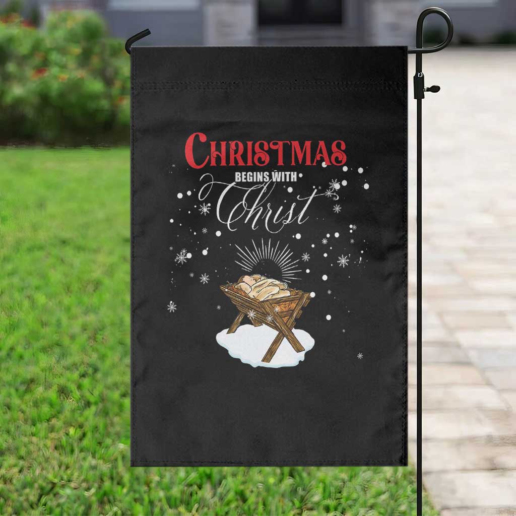 Christmas Begins With Christ Garden Flag Christian Christmas Jesus God - Wonder Print Shop