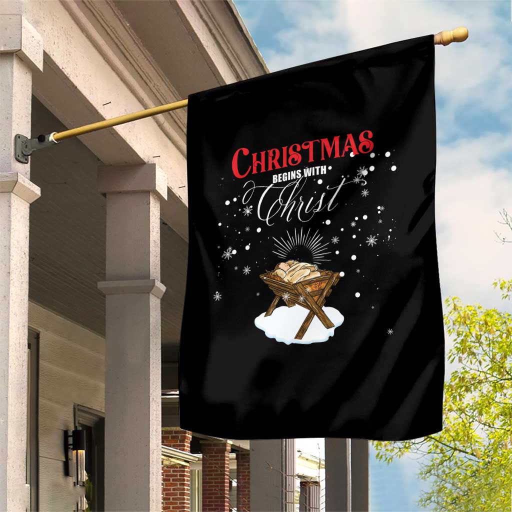 Christmas Begins With Christ Garden Flag Christian Christmas Jesus God - Wonder Print Shop