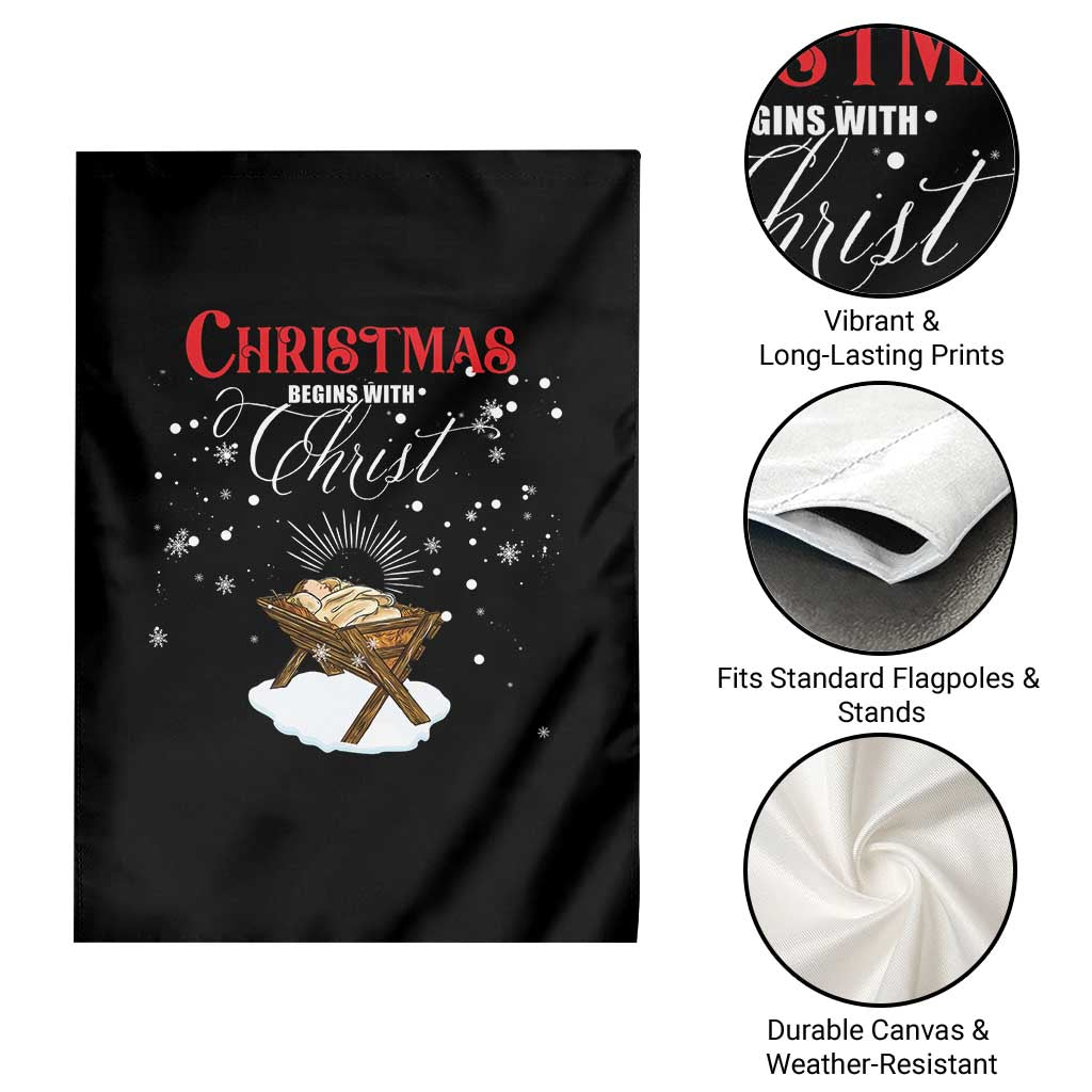 Christmas Begins With Christ Garden Flag Christian Christmas Jesus God - Wonder Print Shop