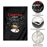 Christmas Begins With Christ Garden Flag Christian Christmas Jesus God - Wonder Print Shop