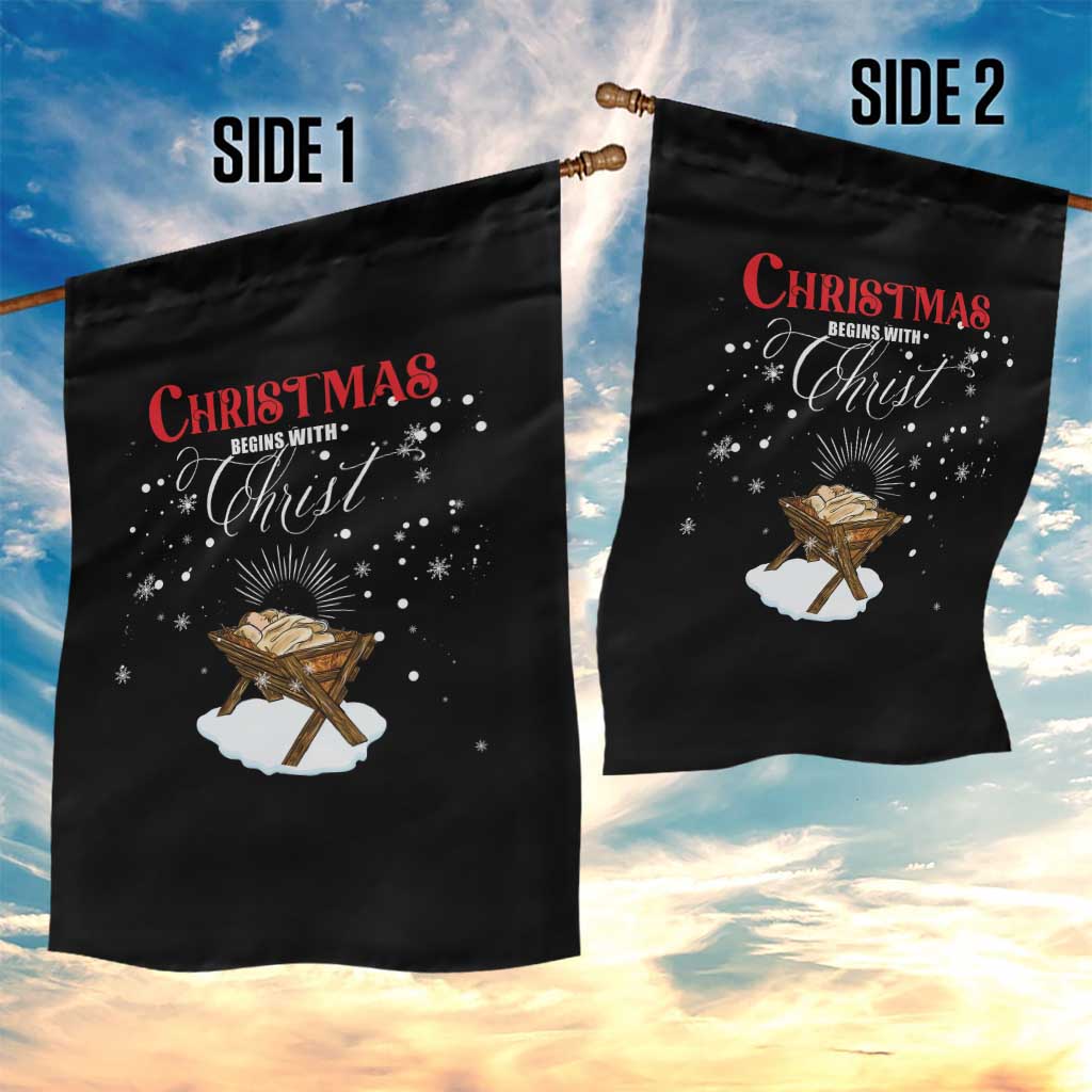 Christmas Begins With Christ Garden Flag Christian Christmas Jesus God - Wonder Print Shop