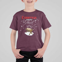 Christmas Begins With Christ T Shirt For Kid Christian Christmas Jesus God - Wonder Print Shop