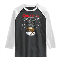 Christmas Begins With Christ Raglan Shirt Christian Christmas Jesus God - Wonder Print Shop