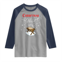 Christmas Begins With Christ Raglan Shirt Christian Christmas Jesus God - Wonder Print Shop