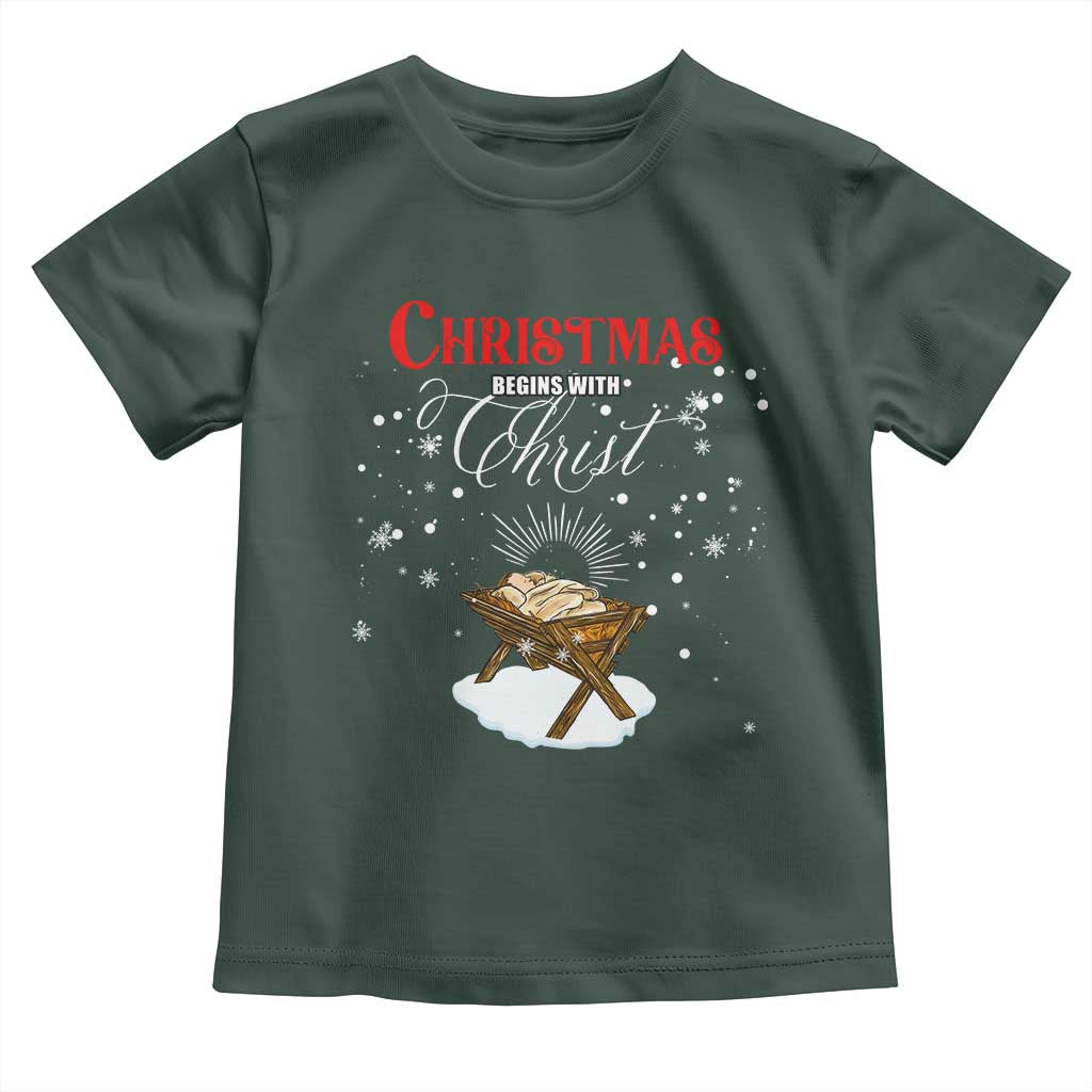 Christmas Begins With Christ Toddler T Shirt Christian Christmas Jesus God