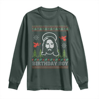 Funny Christian Christmas Long Sleeve Shirt Birthday Boy Jesus God Xmas Tree Angels