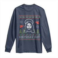 Funny Christian Christmas Long Sleeve Shirt Birthday Boy Jesus God Xmas Tree Angels