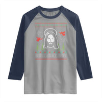 Funny Christian Christmas Raglan Shirt Birthday Boy Jesus God Xmas Tree Angels - Wonder Print Shop