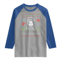 Funny Christian Christmas Raglan Shirt Birthday Boy Jesus God Xmas Tree Angels - Wonder Print Shop