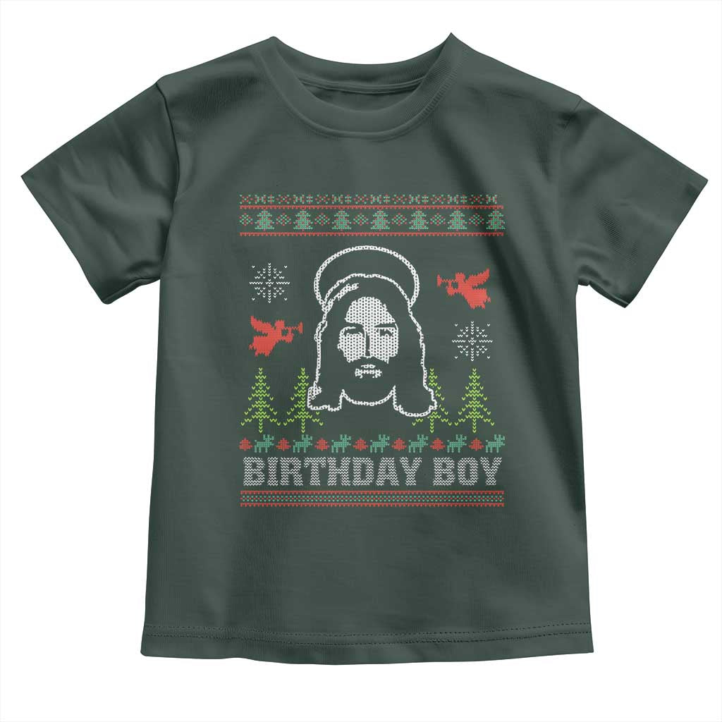 Funny Christian Christmas Toddler T Shirt Birthday Boy Jesus God Xmas Tree Angels