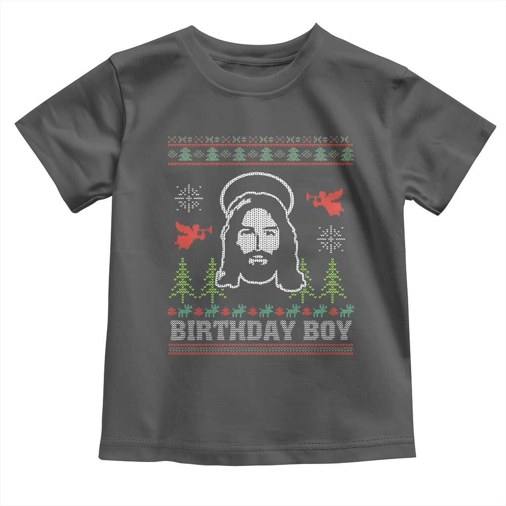Funny Christian Christmas Toddler T Shirt Birthday Boy Jesus God Xmas Tree Angels