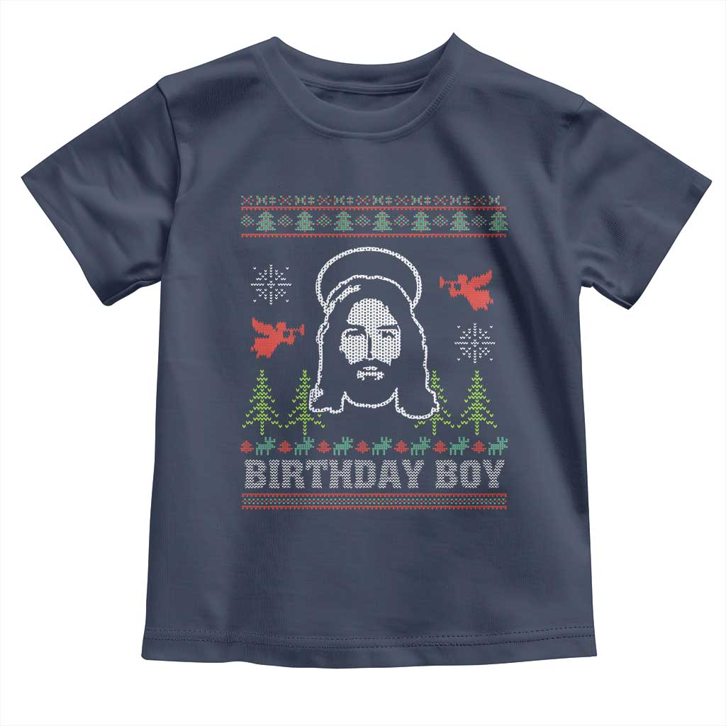 Funny Christian Christmas Toddler T Shirt Birthday Boy Jesus God Xmas Tree Angels