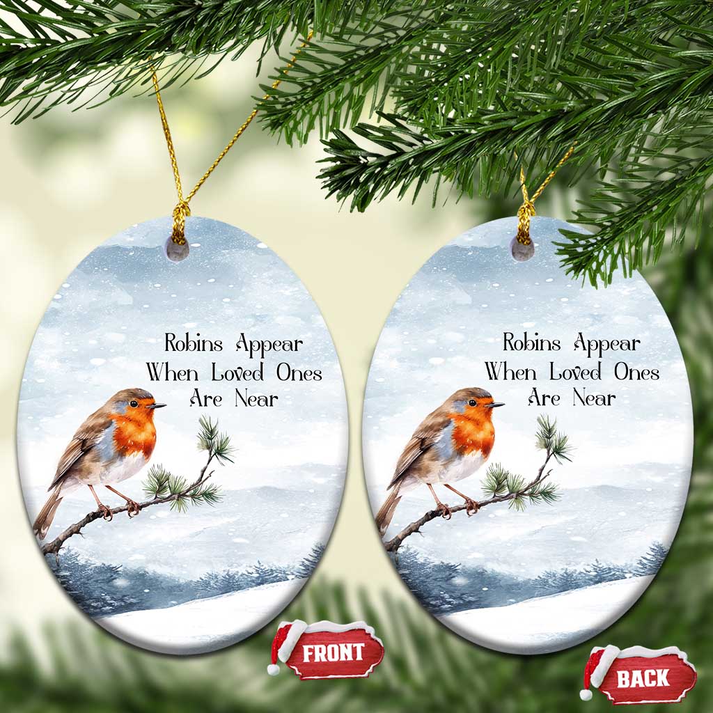 Memorial Xmas Christmas Ornament Robins Appear When Loved Ones Are Near Bird - Wonder Print Shop