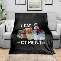 Funny Christmas I Eat Cement Throw Blanket Snowman Snow Cement Oddly Specific Dank Meme - Wonder Print Shop
