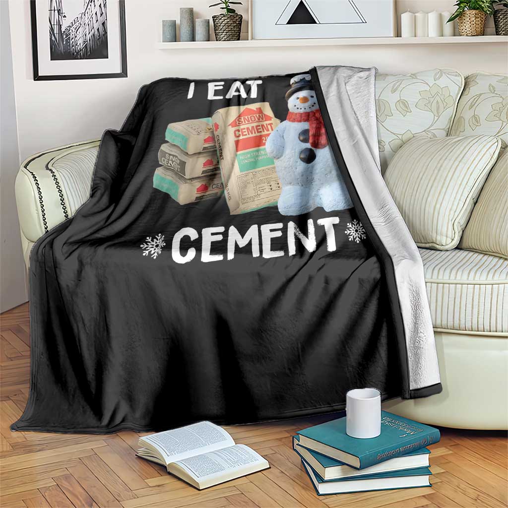 Funny Christmas I Eat Cement Throw Blanket Snowman Snow Cement Oddly Specific Dank Meme - Wonder Print Shop
