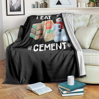 Funny Christmas I Eat Cement Throw Blanket Snowman Snow Cement Oddly Specific Dank Meme - Wonder Print Shop