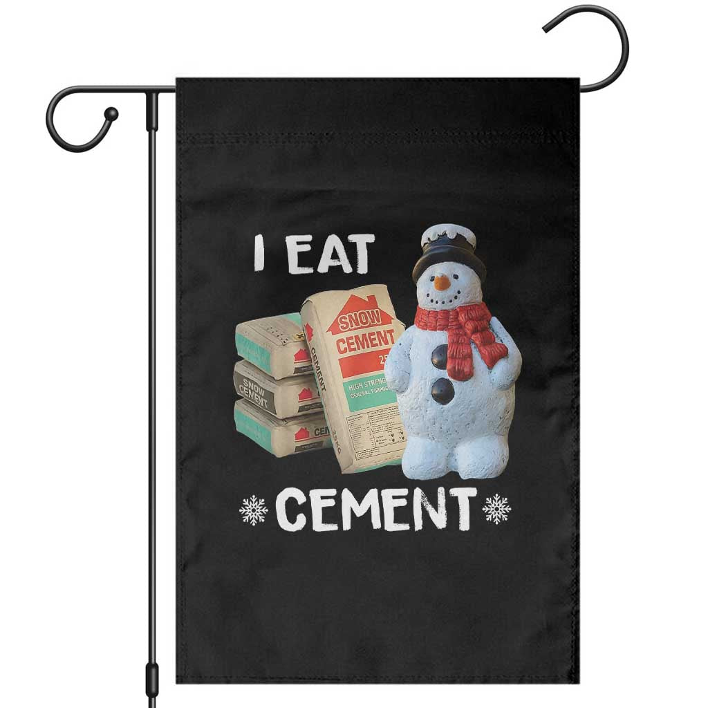 Funny Christmas I Eat Cement Garden Flag Snowman Snow Cement Oddly Specific Dank Meme - Wonder Print Shop