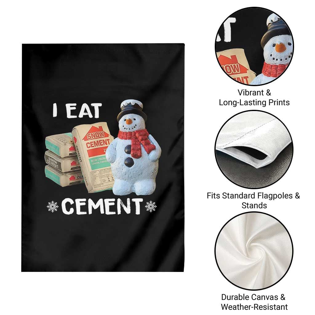 Funny Christmas I Eat Cement Garden Flag Snowman Snow Cement Oddly Specific Dank Meme - Wonder Print Shop
