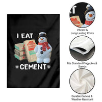 Funny Christmas I Eat Cement Garden Flag Snowman Snow Cement Oddly Specific Dank Meme - Wonder Print Shop