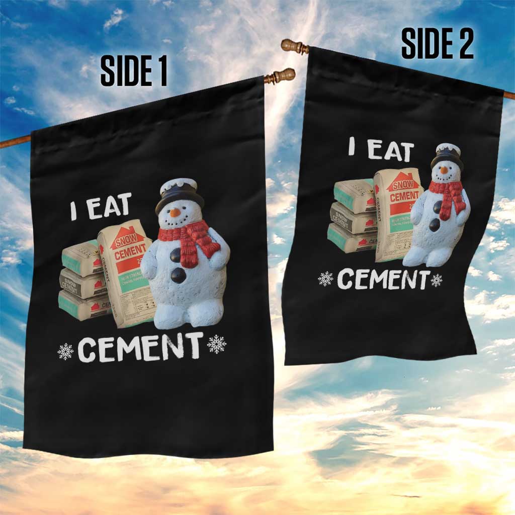 Funny Christmas I Eat Cement Garden Flag Snowman Snow Cement Oddly Specific Dank Meme - Wonder Print Shop