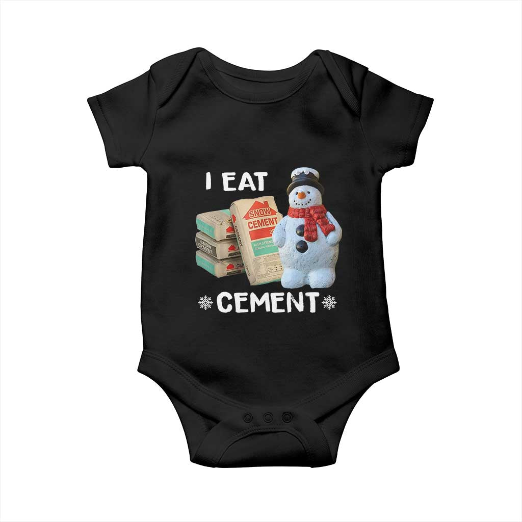 Funny Christmas I Eat Cement Baby Onesie Snowman Snow Cement Oddly Specific Dank Meme - Wonder Print Shop