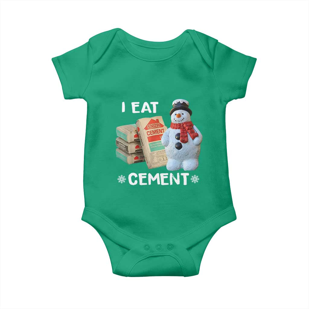 Funny Christmas I Eat Cement Baby Onesie Snowman Snow Cement Oddly Specific Dank Meme - Wonder Print Shop