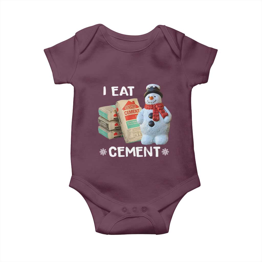 Funny Christmas I Eat Cement Baby Onesie Snowman Snow Cement Oddly Specific Dank Meme - Wonder Print Shop