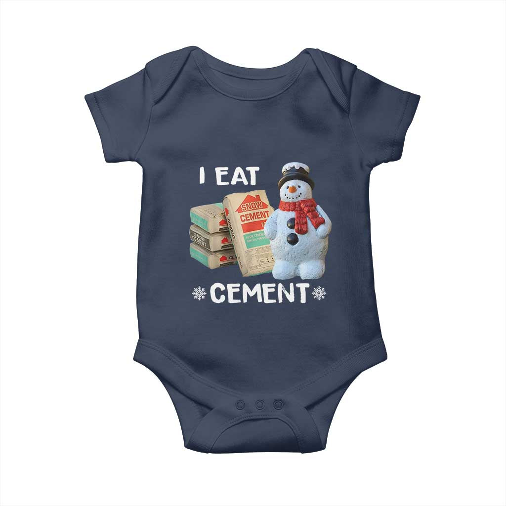Funny Christmas I Eat Cement Baby Onesie Snowman Snow Cement Oddly Specific Dank Meme - Wonder Print Shop