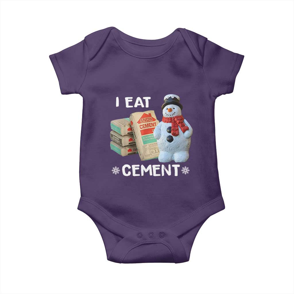 Funny Christmas I Eat Cement Baby Onesie Snowman Snow Cement Oddly Specific Dank Meme - Wonder Print Shop