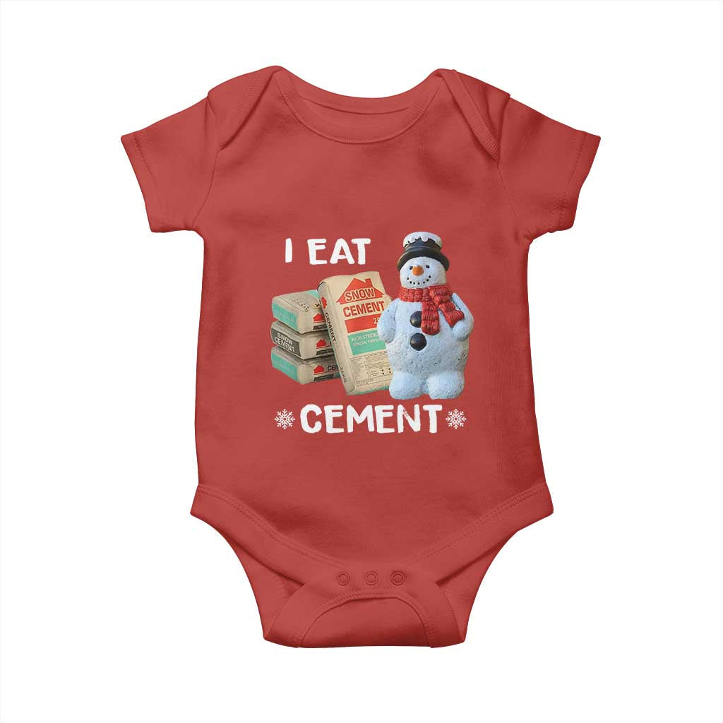 Funny Christmas I Eat Cement Baby Onesie Snowman Snow Cement Oddly Specific Dank Meme - Wonder Print Shop