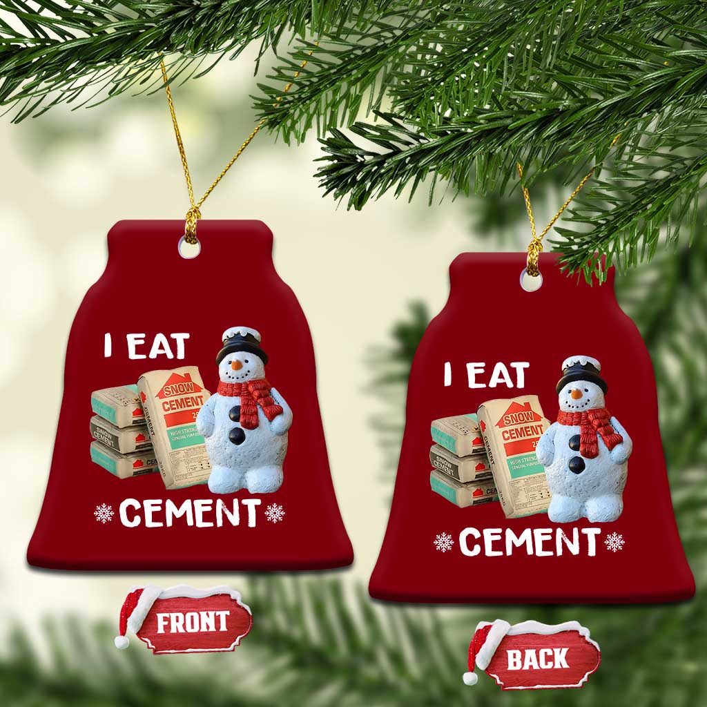 Funny Christmas I Eat Cement Ceramic Ornament Snowman Snow Cement Oddly Specific Dank Meme - Wonder Print Shop