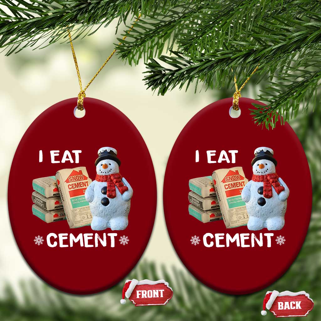 Funny Christmas I Eat Cement Ceramic Ornament Snowman Snow Cement Oddly Specific Dank Meme - Wonder Print Shop