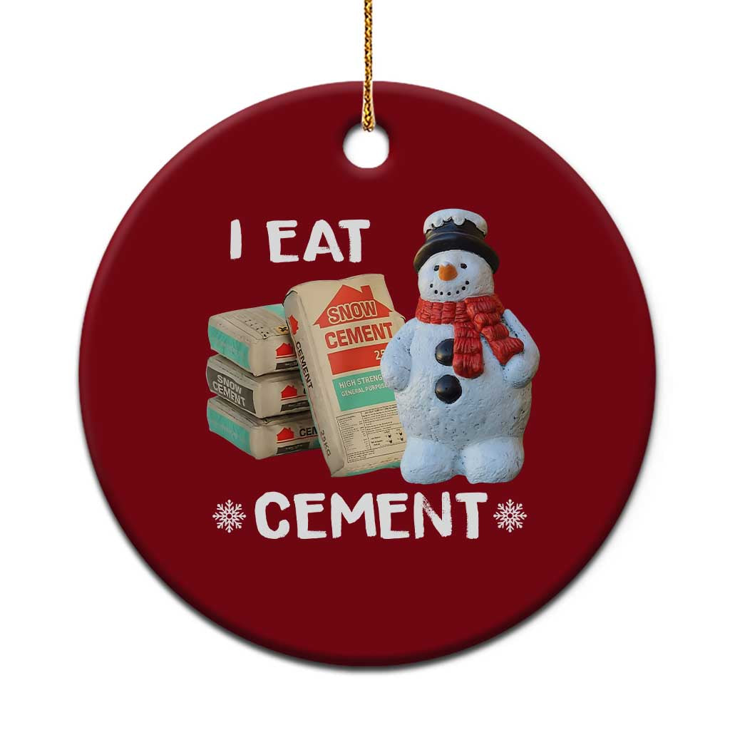Funny Christmas I Eat Cement Ceramic Ornament Snowman Snow Cement Oddly Specific Dank Meme - Wonder Print Shop