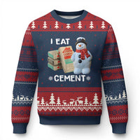 Funny Xmas I Eat Cement Ugly Christmas Sweater Snowman Snow Cement Oddly Specific Dank Meme - Wonder Print Shop