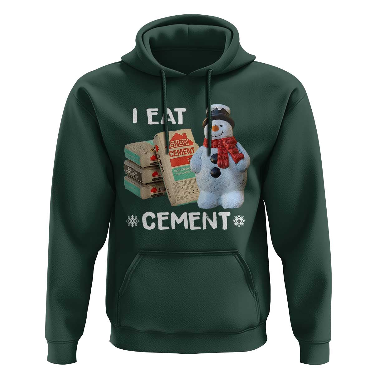 Funny Christmas I Eat Cement Hoodie Snowman Snow Cement Oddly Specific Dank Meme - Wonder Print Shop