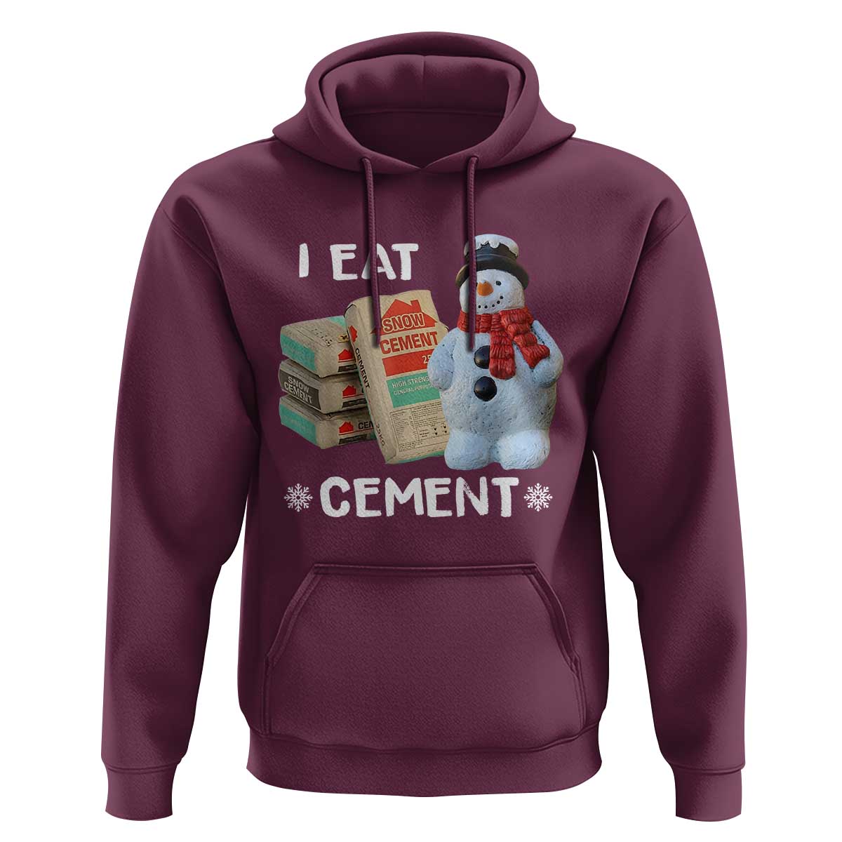 Funny Christmas I Eat Cement Hoodie Snowman Snow Cement Oddly Specific Dank Meme - Wonder Print Shop