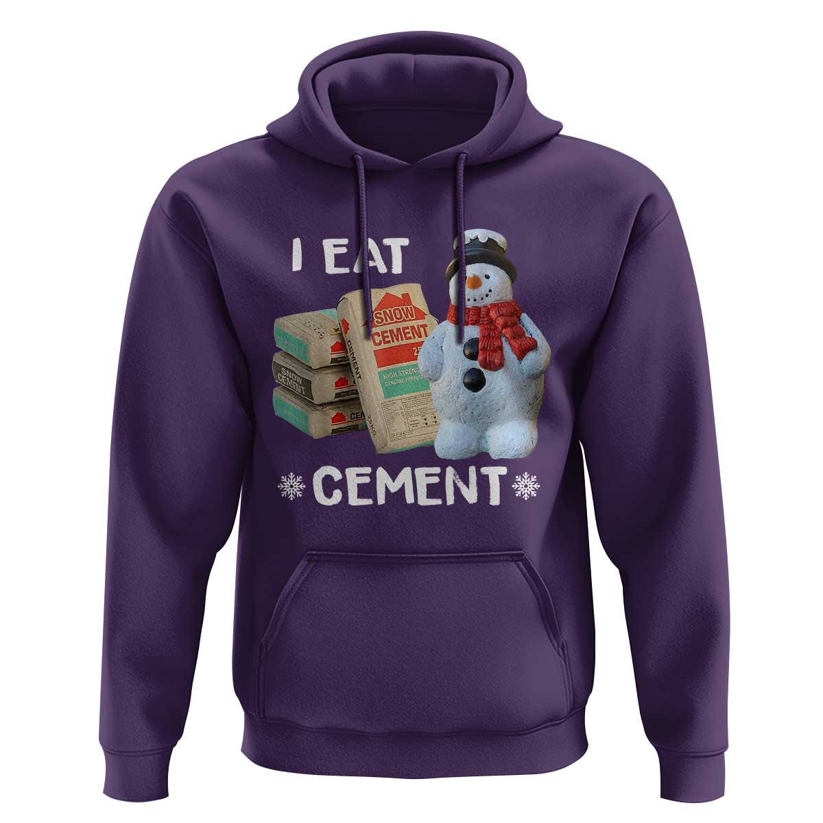 Funny Christmas I Eat Cement Hoodie Snowman Snow Cement Oddly Specific Dank Meme - Wonder Print Shop