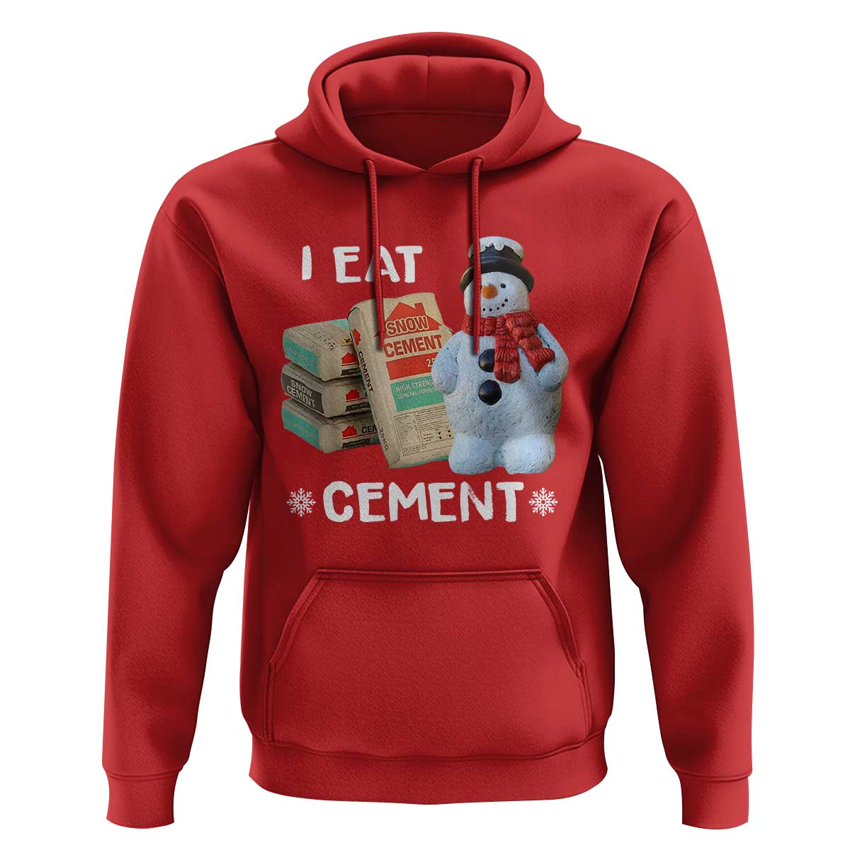 Funny Christmas I Eat Cement Hoodie Snowman Snow Cement Oddly Specific Dank Meme - Wonder Print Shop