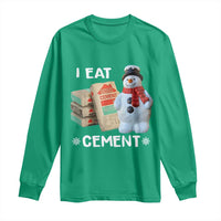 Funny Christmas I Eat Cement Long Sleeve Shirt Snowman Snow Cement Oddly Specific Dank Meme - Wonder Print Shop