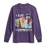 Funny Christmas I Eat Cement Long Sleeve Shirt Snowman Snow Cement Oddly Specific Dank Meme - Wonder Print Shop
