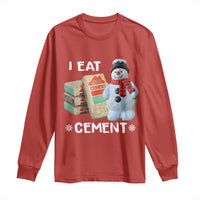 Funny Christmas I Eat Cement Long Sleeve Shirt Snowman Snow Cement Oddly Specific Dank Meme - Wonder Print Shop