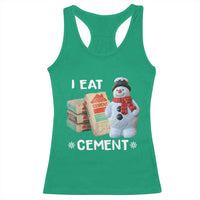 Funny Christmas I Eat Cement Racerback Tank Top Snowman Snow Cement Oddly Specific Dank Meme - Wonder Print Shop