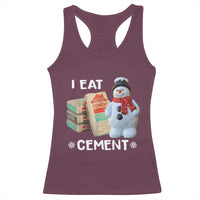 Funny Christmas I Eat Cement Racerback Tank Top Snowman Snow Cement Oddly Specific Dank Meme - Wonder Print Shop